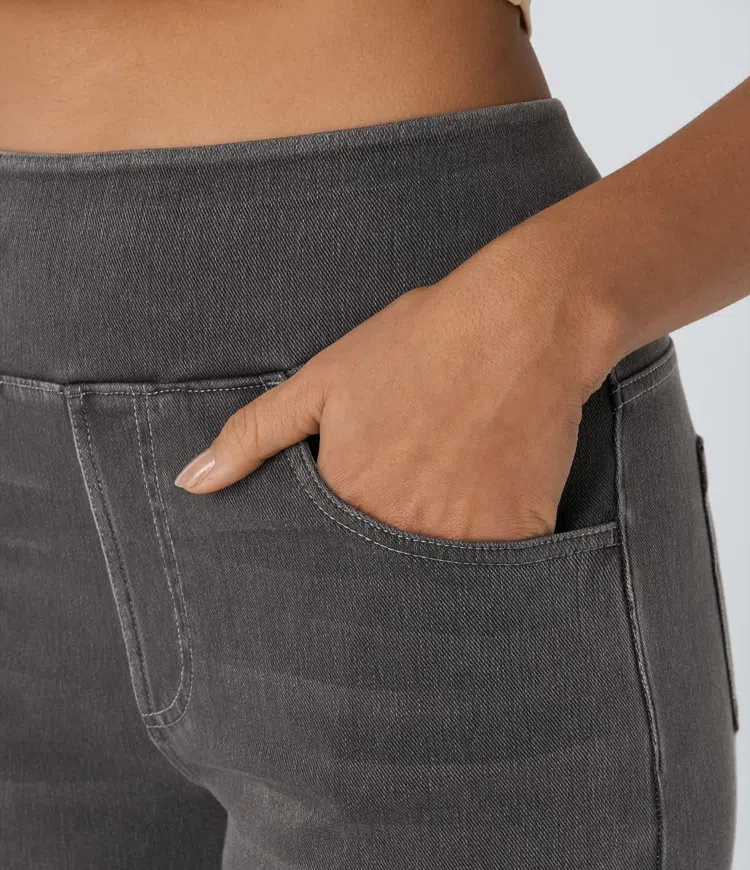 SOLÈNE™ - Jean à jambe large coupe décontractée