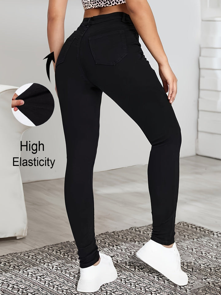 LISETTE™ - Jean skinny taille haute élégant 