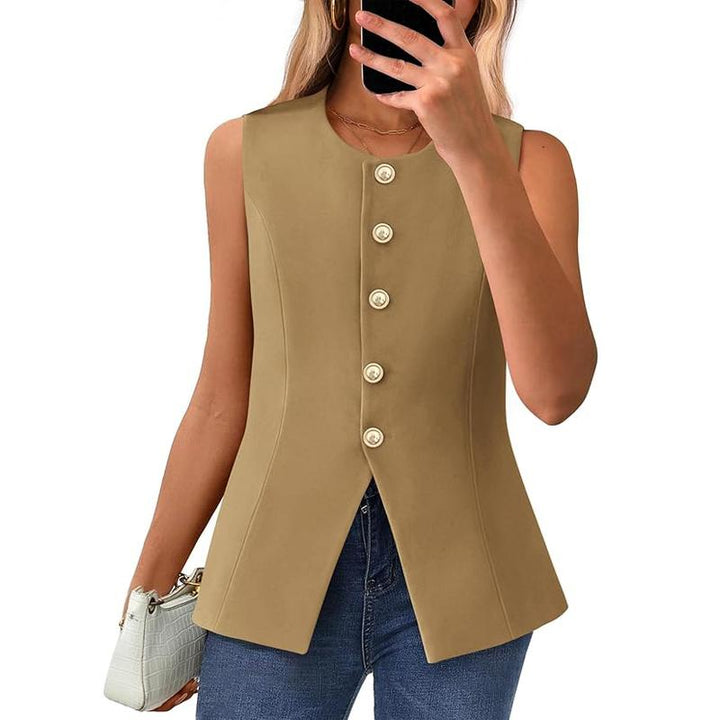 CORAZON™ – Gilet sans manches chic à boutons