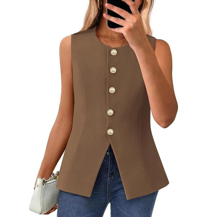 CORAZON™ – Gilet sans manches chic à boutons