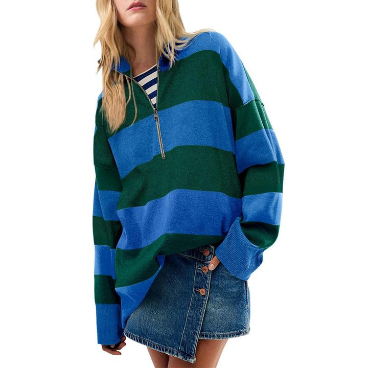 AUTUMN™ - Pull à col roulé oversize élégant avec demi-fermeture éclair