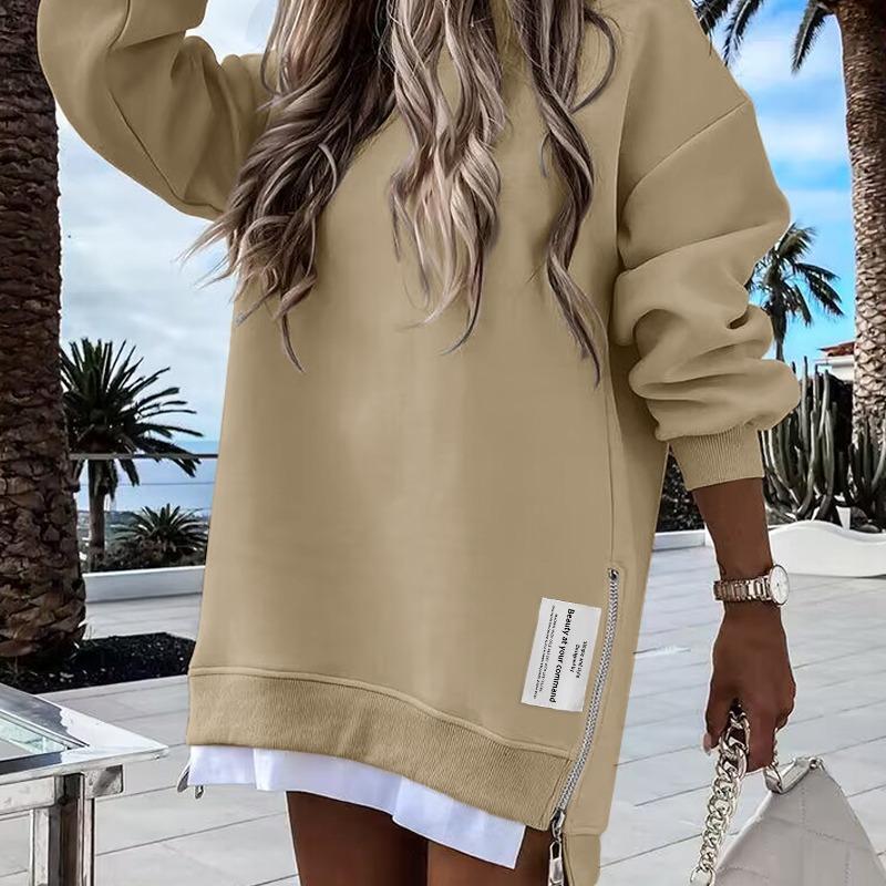 RODNEY™ - Sweat-shirt confortable à manches longues et fermeture éclair latérale