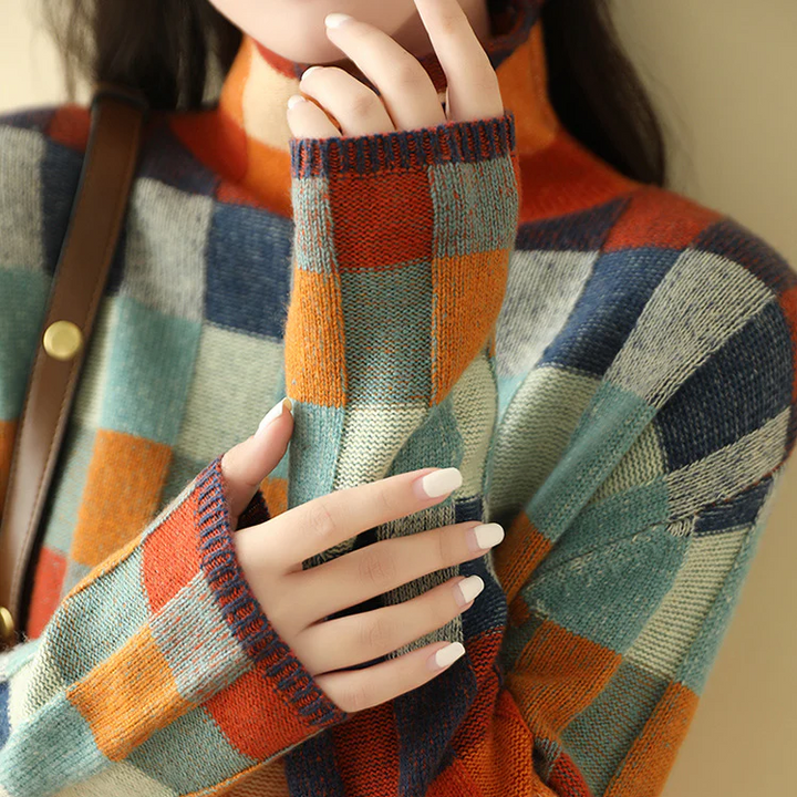 MIA™ - Pull à carreaux d'inspiration rétro
