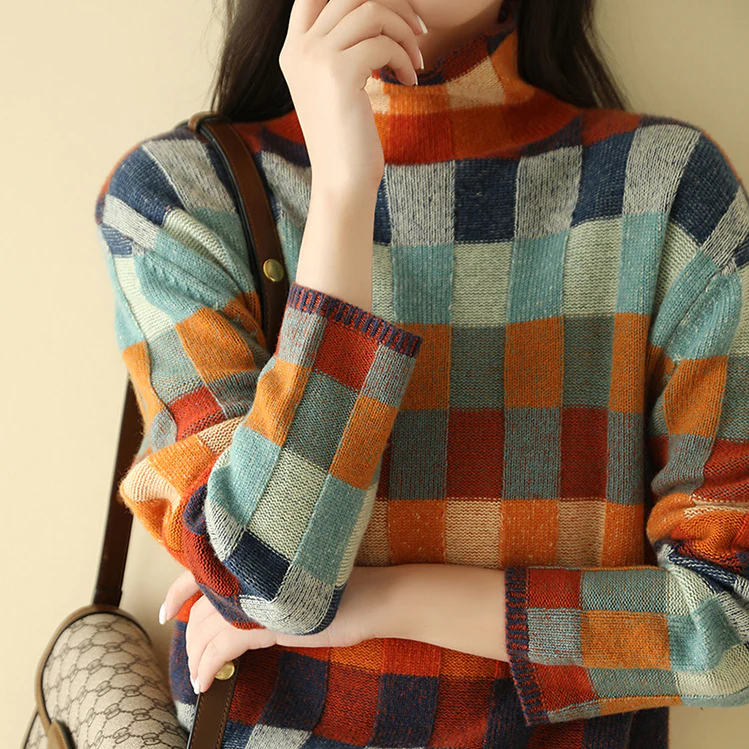 MIA™ - Pull à carreaux d'inspiration rétro