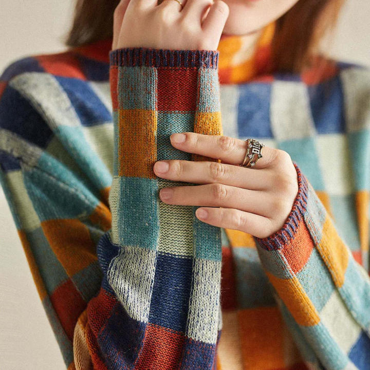 MIA™ - Pull à carreaux d'inspiration rétro