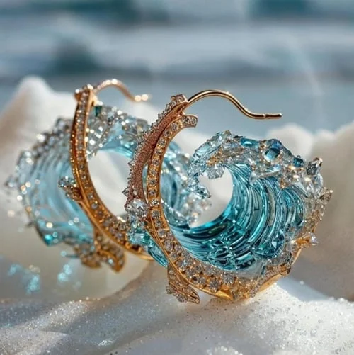 BEATRICE™ - Boucles d'oreilles Serment de l'Océan 