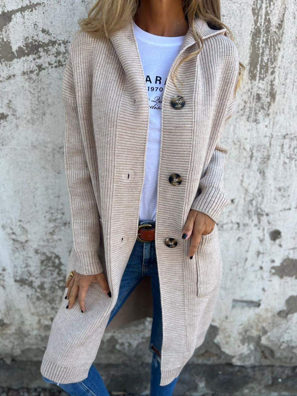 VERONICA™ - Gilet long en maille chic