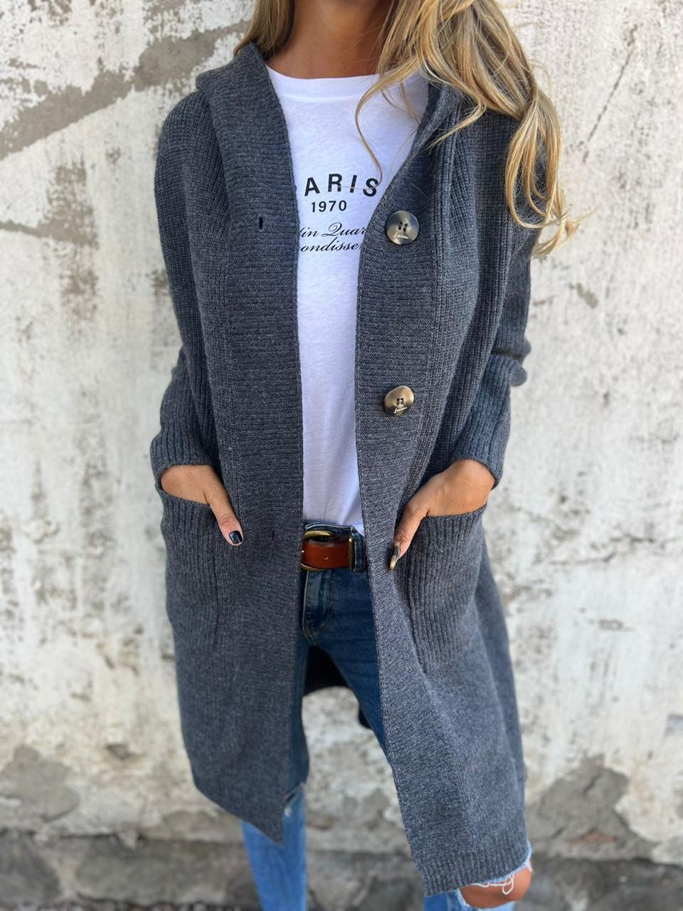 VERONICA™ - Gilet long en maille chic