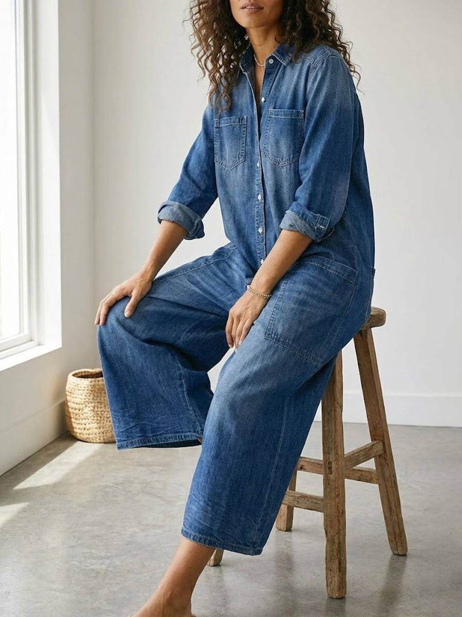 Elara | Denim Jumpsuit