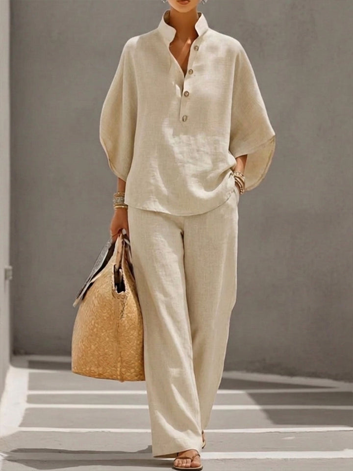 Linen-Look Two-Piece Set