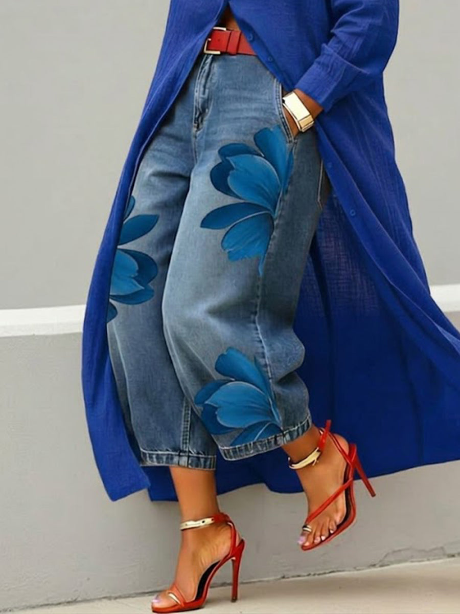 Emily | Artistic-Print Jeans