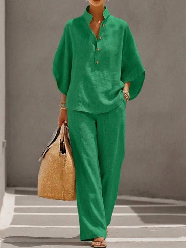 Linen-Look Two-Piece Set