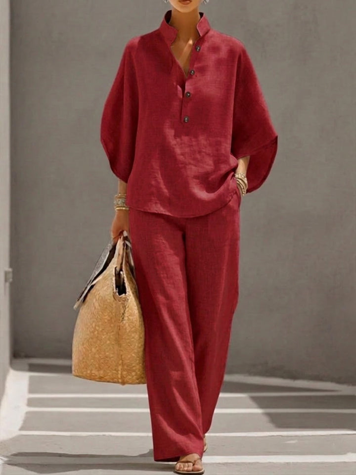 Linen-Look Two-Piece Set