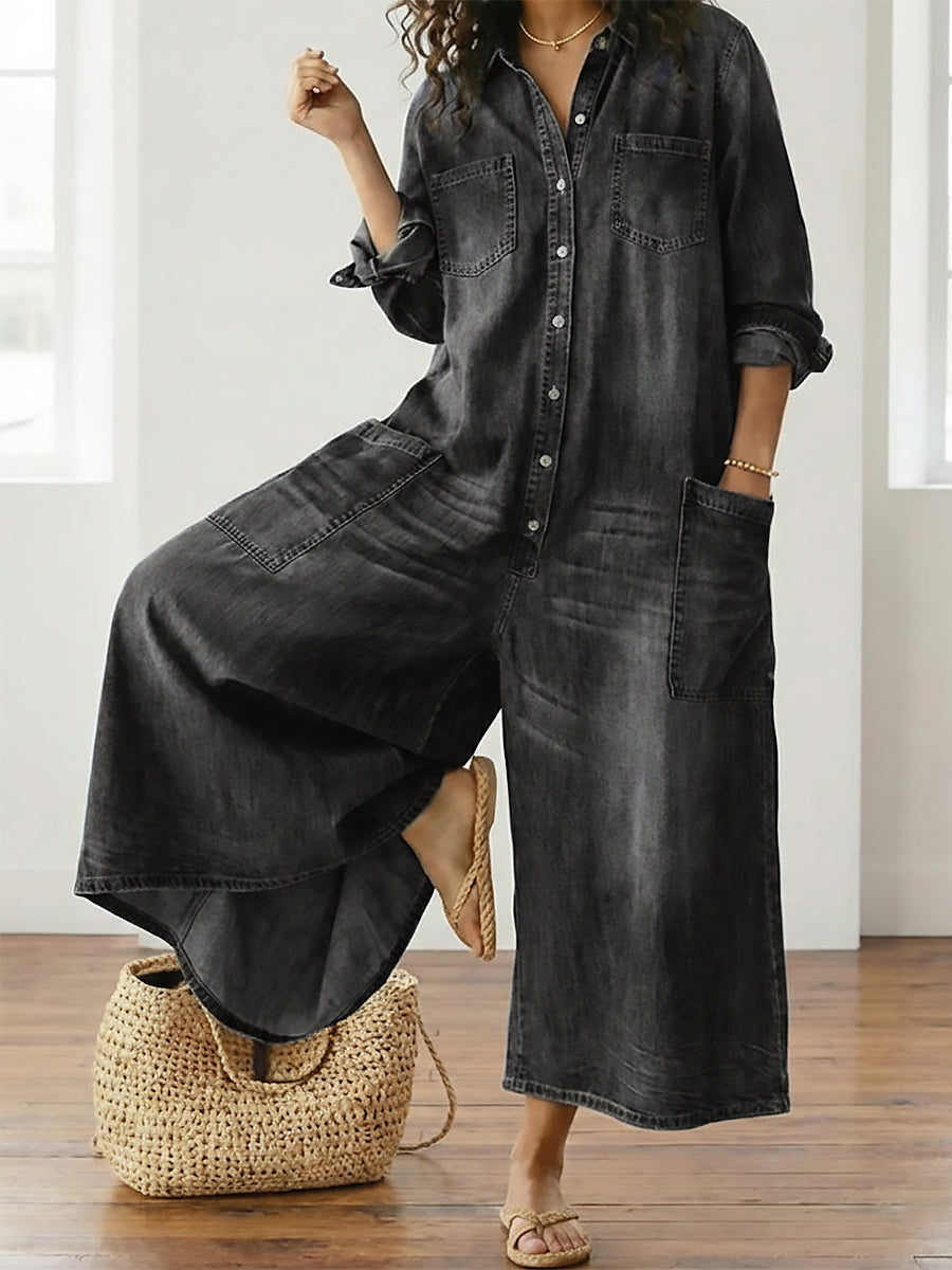 Elara | Denim Jumpsuit