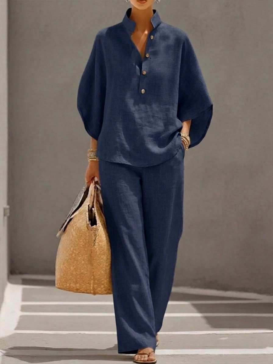 Linen-Look Two-Piece Set