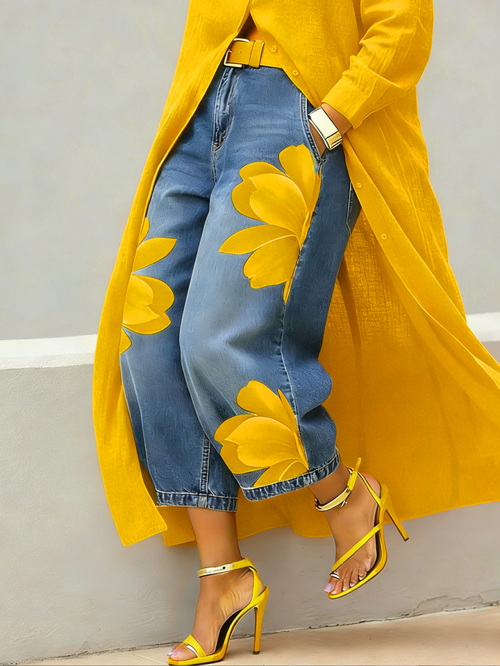 Emily | Artistic-Print Jeans