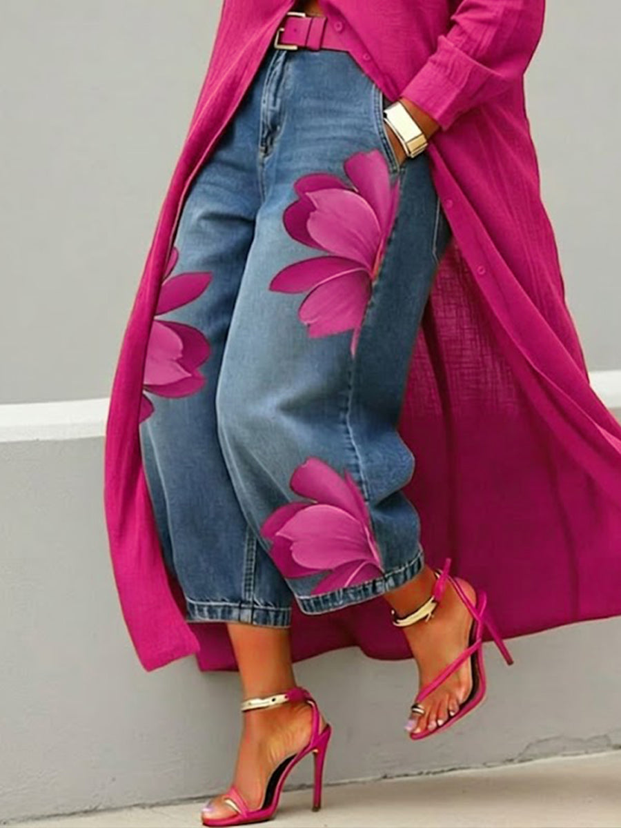 Emily | Artistic-Print Jeans