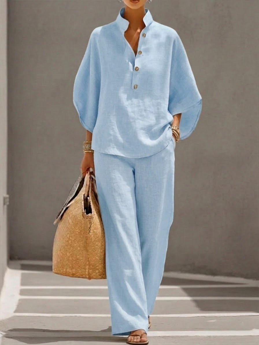 Linen-Look Two-Piece Set