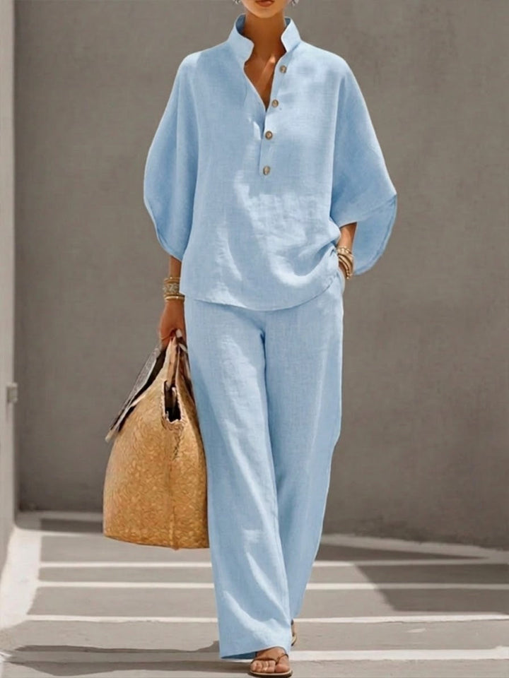 Linen-Look Two-Piece Set