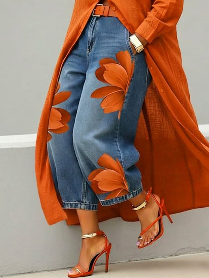 Emily | Artistic-Print Jeans