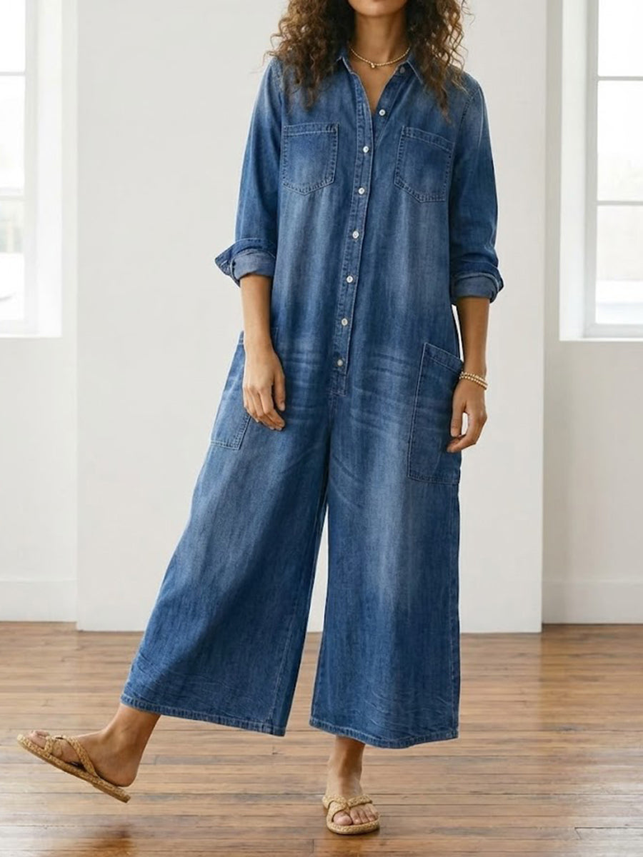 Elara | Denim Jumpsuit