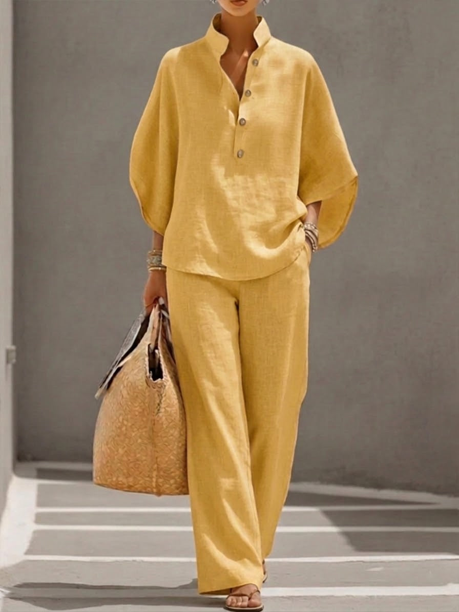 Linen-Look Two-Piece Set