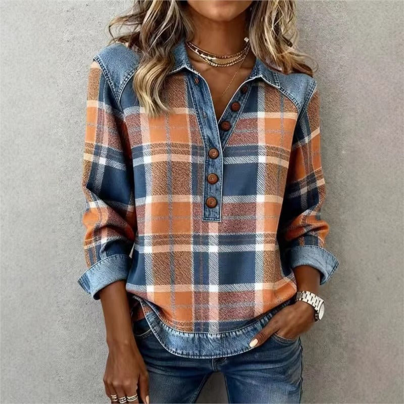 Dolores | Sweatshirt with Half Button and Collar